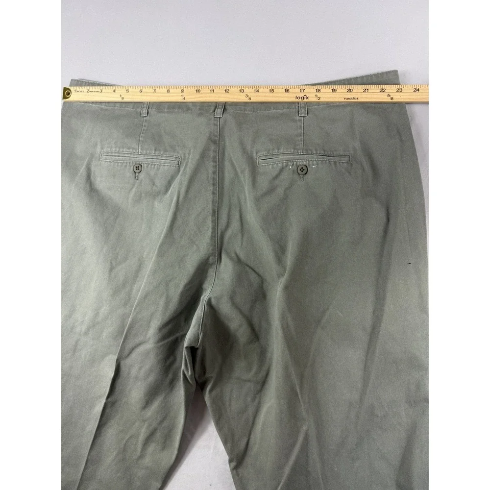 cabela's aged khakis, flat front pants, slacks, green, men's 46x24